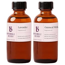 Bramble Berry Lavender & Oatmeal Milk and Honey Fragrance Oil Set Two 2 oz | Calming Floral + Warm Sweet Scents for Soap, Candles, Lotion & Bath Bombs | Skin Safe, Vegan, Paraben & Phthalate Free