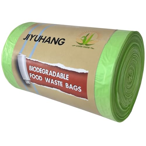 Jiyuhang Lot de 75 sacs poubelle biodégradables de 30 L, verts, non parfumés, 100 % recyclés, résistants, sacs à compost pour poubelle de cuisine (50 x 60 cm)
