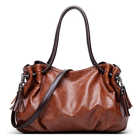 MINTEGRA Handbags for Women Hobo Shoulder Bags with Tassel Large Capacity Top Handle Bucket Bags Cover