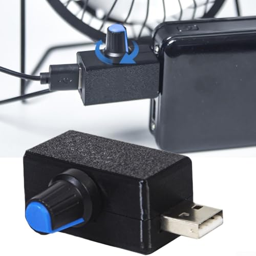 Controlador de velocidad del ventilador USB CC 4-12 V, entrada 2.5-7.5 V, salida ajustable, interruptor regulador de velocidad continuo con carcasa de plástico y aluminio para ventiladores de