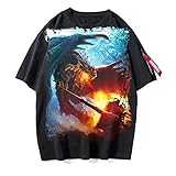 OUHZNUX Monster Hunter T-Shirt, Unisex Game Kurzarm Pullover, Herren und Damen Casual Sweatshirt, modisches Street Top (S-3XL)