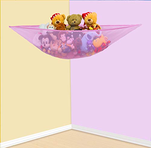 2 Pk - Simplehouseware Stuffed Animals Jumbo Toy Storage Hammock, Pink #TOP2
