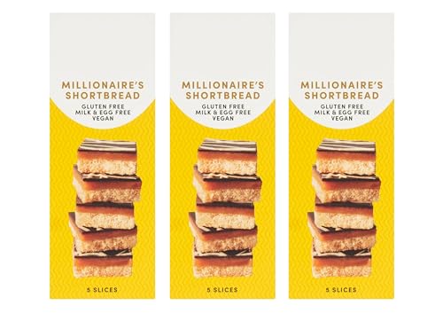 Image of Millionaire's Shortbread, Gluten Free, Vegan, Milk & Egg Free, 5 Slices, 150g,Pack Of 3