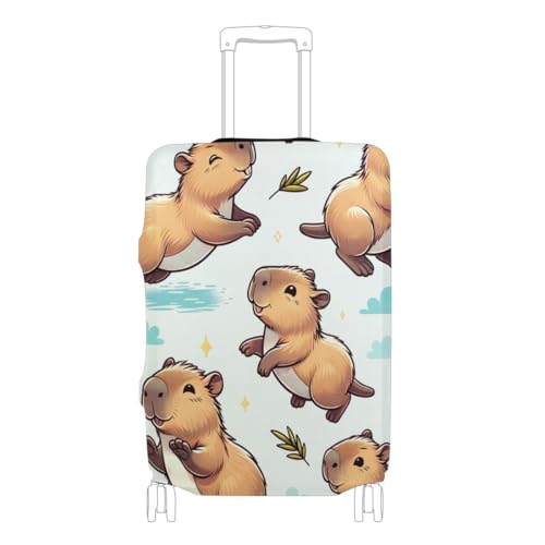 CHIFIGNO Cute Capybara Cover for Suitcase for Travel Large Luggage Cover with Concealed Zipper Suitable for 18-32 Inch S Fits 18-20 Inch