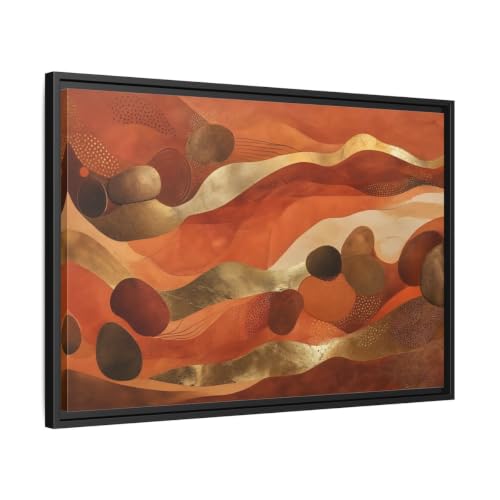 Toile abstraite terracotta pour habiller un grand mur vide de salon