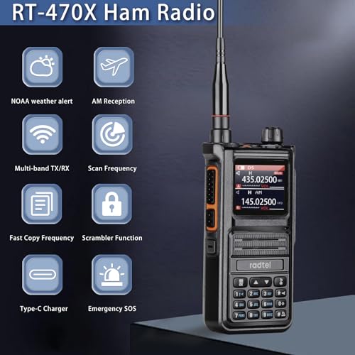 Radtel RT-470X Multi-Band Ham Radio 256CH Aviation Air Band Radio NOAA Marine Walkie Talkies Long Range Handheld Transceiver USB-C, Wireless Copy Frequency 2800mAh (Standard) - Thumbnail 6