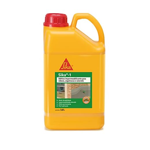 Sika- Aditivo impermeabilizante - Sika 1 amarelo - Para revestimentos impermeáveis - Argamassa e concreto não armado - Uso Fácil - Cx. 4 un. 3,6L