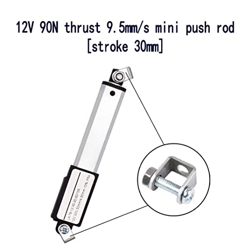 Micro actuador lineal eléctrico 12V 90N impermeable con carrera de 30mm 7
