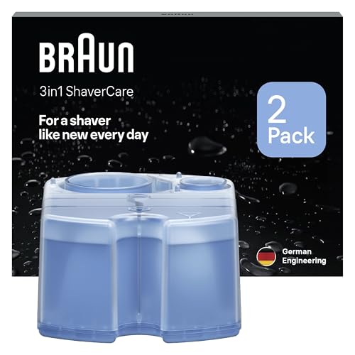 Braun 3in1 ShaverCare, Recharges 3-en-1, Originales, Pour Station SmartCare, Nettoie 10x Mieux Que L’eau, Formule Avec Un Parfum Frais De Citron, Pour Un...
