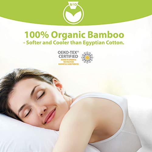 Bampure Bamboo Sheets California King - 100% Viscose From Bamboo - 4Pc Set - Super Soft Cooling Sheets - Up To 16’’ Deep Pocket - Luxury Series - 1 Flat Sheet,1 Fitted Sheet,2 Pillowcases (White) #TOP2