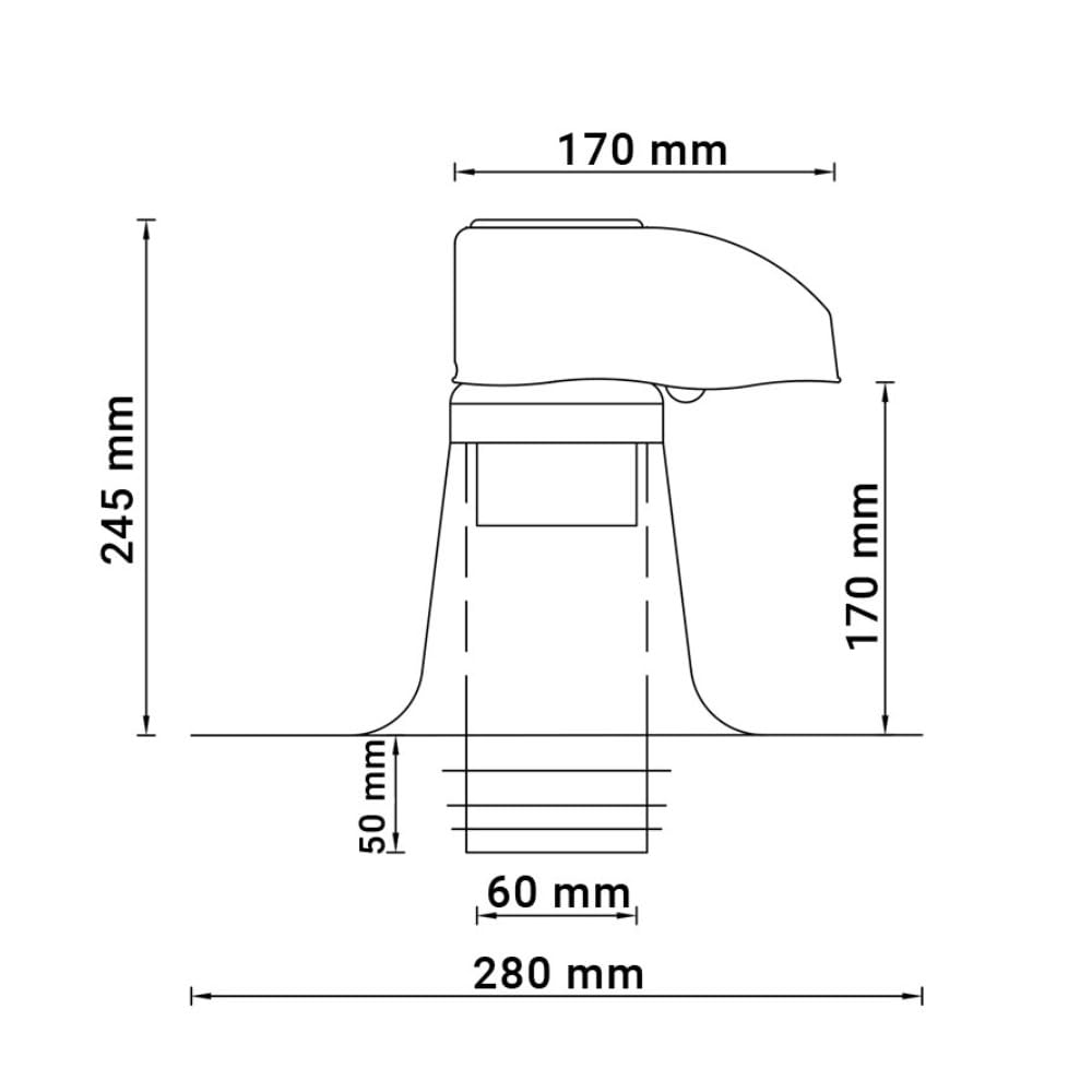 HSS® Passacavo di alta qualità, tetto piatto DN60, universale, cavo, solare (PV), corrente, a prova di aria e vapore, barriera per insetti