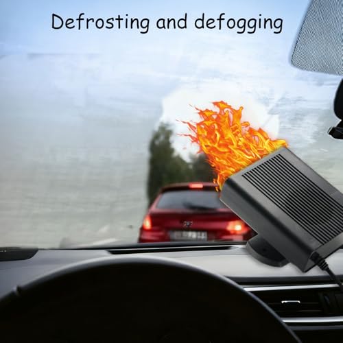 12V 150W Car Heater, 360° Portable Car Heater & Defroster, 2-in-1 Fast Heating Heater for Car Plug into Cigarette Lighter, Car Windshield Defogger for Vehicles, Cars, RVs, SUVs by Wewymewo - Used condition - Image 4