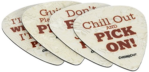 Chromacast Cc-coast-p-4pk-kit-2 médiator de guitare en forme de dessous de verre, 4-pack - Les Beatles, Paul McCartney, John Lennon, RIngo Starr, George Harrison Chromacast Cc-coast-p-4pk-kit-2 médiator de guitare en forme de dessous de verre, 4-pack