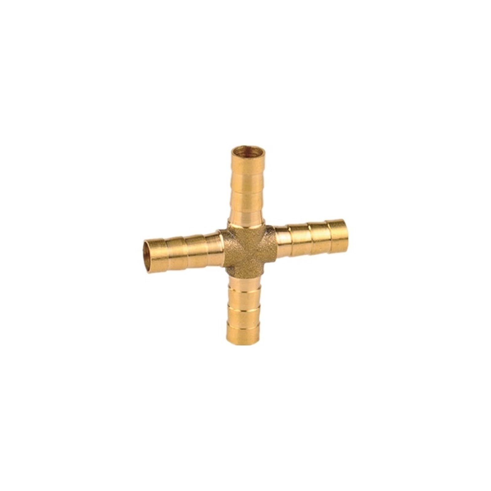 Vhkjewe 4Way Brass Splicer Pipe Fitting T X Y U Type Hose Barb 4Mm 6Mm 8Mm 10Mm 12Mm Copper Barbed Connector Joint Coupler Adapter(,14Mm Barb)