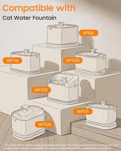 12+12 Pack Cat Water Fountain Filters Compatible with PET Water Fountain PLWF106/116/115/105/005, 6-Month Set of Replacement Filters for Pet water fountain (12 Filters + 12 Sponges)