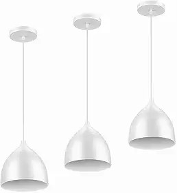 Kit 3 Pendentes Luminárias Balcão Bancada de Teto Lustre Fun Elgin (Branco)