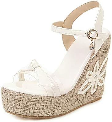 Amazon.com: Catarry mujeres de punto flor alpargatas cuña sandalias verano  casual caminar tobillo correas plataforma zapatos, blanco, 8 : Ropa,  Zapatos y Joyería