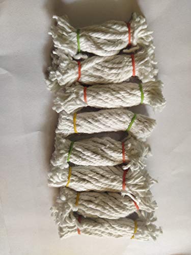 Vaibhav Cotton Lamp Wicks/Vilakku thiri/Panju thiri/lint/Wicks (White, 7cm Long) - Pack of 25 Bundles