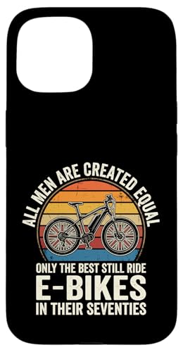 Funny Dad 70th Birthday ���̓� E-Bike Rider 70�N�� �X�}�z�P�[�X iPhone 15 �p