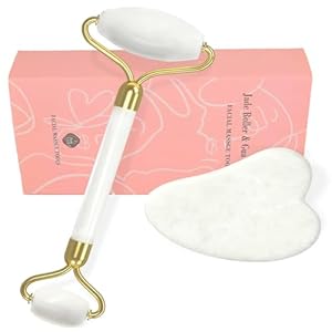 Gua Sha Facial Massage Tool & Jade Roller Set, Facial Massager for Face, Neck, Back, Arms, Legs, Eye,SPA Gifts for Women Gua Sha Facial Massager Reduce Puffiness and Improve Wrinkles