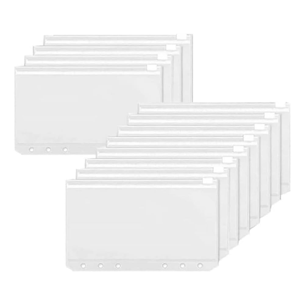 Impermeabile Mesh Sacchetto del Documento, 12 pezzi A6 6 fori PVC cerniera borsa for documenti, borsa for il trucco all'aperto, ecologico e inodore facile da installare