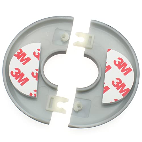 Lbtodh 4 Pcs 1.0 Inch Wall Split Flange Abs Round Escutcheon Plate Wall-Mounted Self-Adhesive Water Pipe Cover For Water Pipe Faucet Decoration Accessories, Black #TOP4