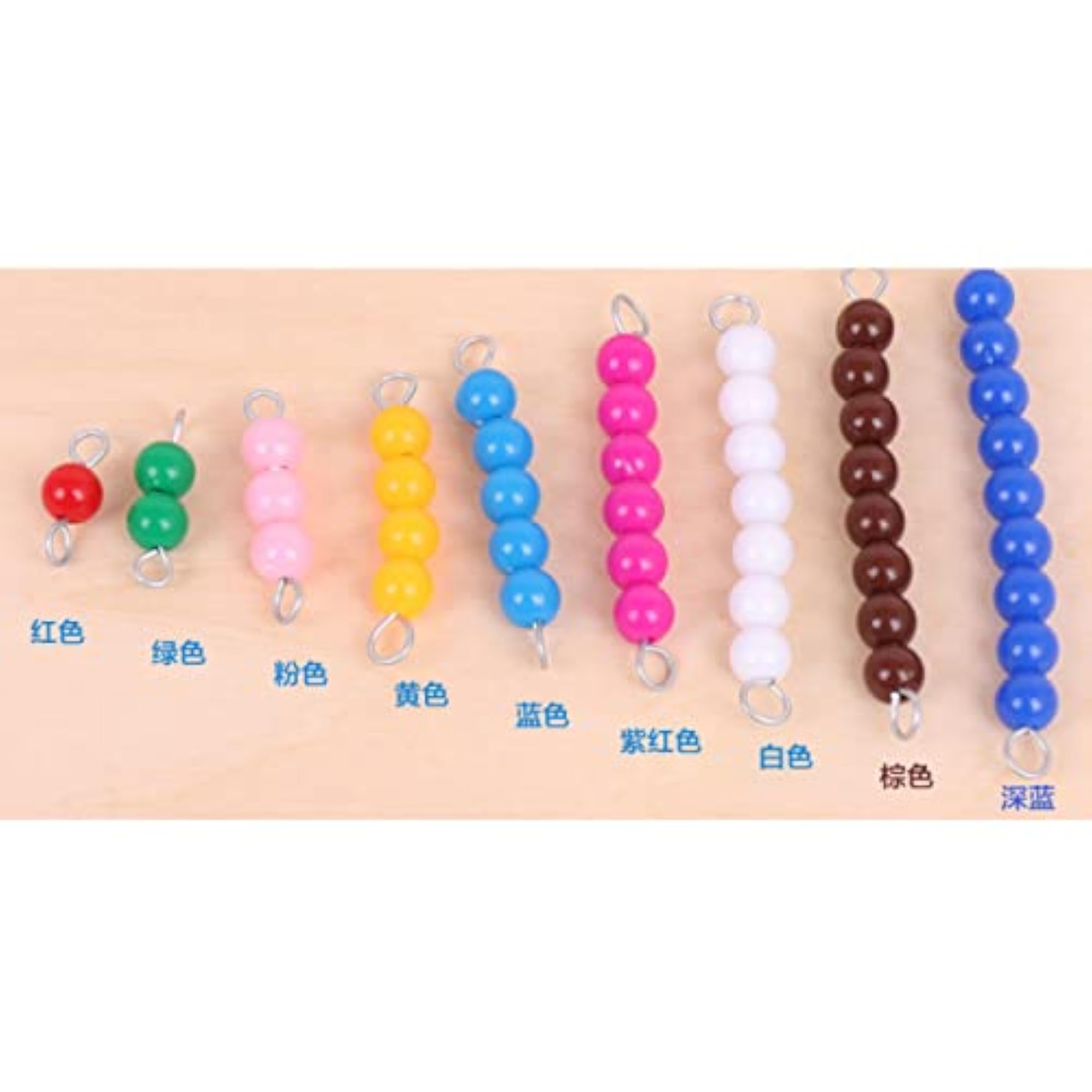 Montessori 20Pcs Beads Bars 1-10 Numbers Learning Maths
