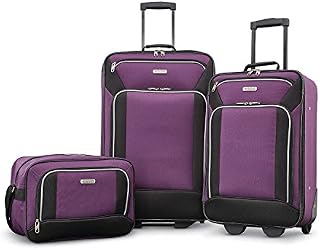 American Tourister Fieldbrook XLT Softside Upright Luggage, Purple/Black, 3-Piece Set (BB/21/25)