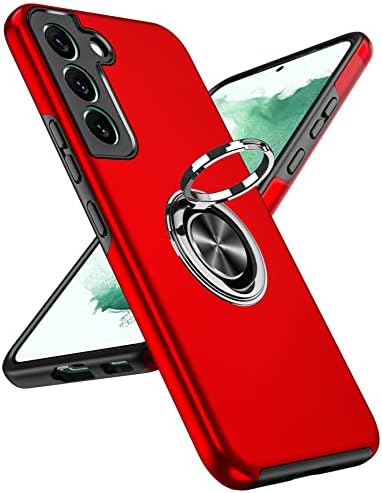 Samsung S22 Cover Case/Phone Case for Samsung Galaxy S 22 5G Cover Purple, Built-in 360 Ring Holder Shock proof Protection Silicone Hybrid Case Purple