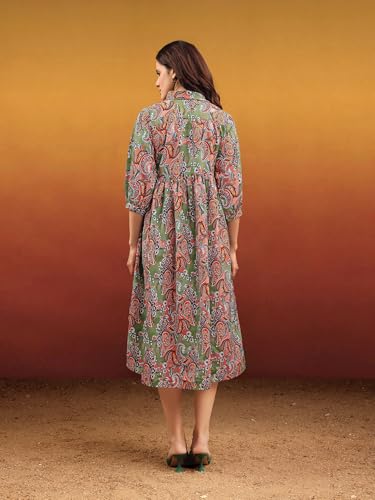 Image of PURVAJA Women's Cotton Dress(Floe-215-218)