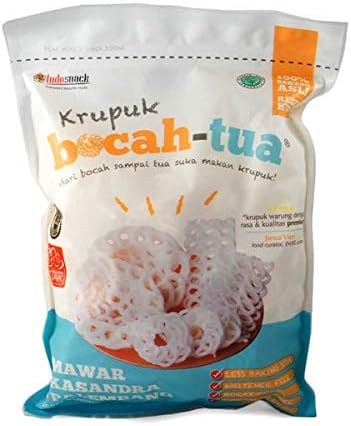 Indo Snack Bocah Tua Krupuk Mawar (Garlic Tapioca Crackers) - 7oz (Pack of 1)