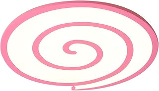 Habitación De Niñas Lollipop Cartoon Cute Sweet Ultra-Thin Lámpara De Techo, LED Candy Regulable 3 Colores Lámpara De Techo De Montaje Empotrado, Iluminación De Techo Con Patrón De Espiral Rosa Para E