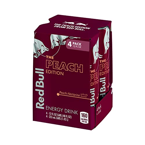 Red Bull Peach Edition Energy Drink, 12 Fl Oz, 4 Cans #TOP1