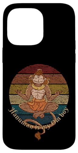 Funny Hanuman Is My Om Boy �q���h�D�[���̐_�Ɛ_�̃��@�i�� �X�}�z�P�[�X iPhone 14 Pro Max �p