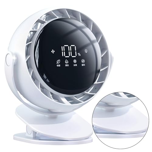 CHENZILIN USB Intelligent Fan with Cooling, 720° Adjustable Angled, Quiet Operations, 4 Speeds for Home and Office