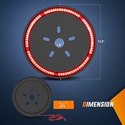 Nilight Spare Tire Brake Light Wheel Light 3rd Third Brake Light Rear lights for Wrangler 2007-2018 JK JKU YJ TJ Red Light by Nilight - Image 2