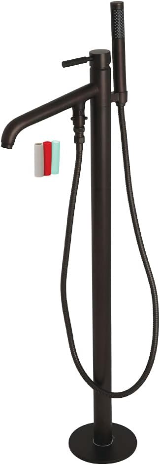Kingston Brass KS8135DKL Kaiser Freestanding Tub Faucet with Hand Shower, Oil Rubbed Bronze