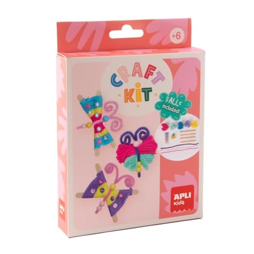 APLI Kids 19938 - Kit créatif pour fabriquer des Papillons en Laine – Comprend Tous Les matériaux nécessaires, activité Manuelle pour Enfants à partir de 6 Ans.