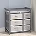 XJD Baby Changing Table with 6 Drawers Storage Station, Baby Changing Station Diaper Changing Station (Grey)