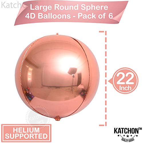 Image of KatchOn, Rose Gold Balloons - 22 Inch, Pack of 6 | Rose Gold Foil Balloons for Bridal Shower Decorations | Mylar Balloon for Bachelorette, Anniversary, Birthday Party, Graduation Decorations 2026