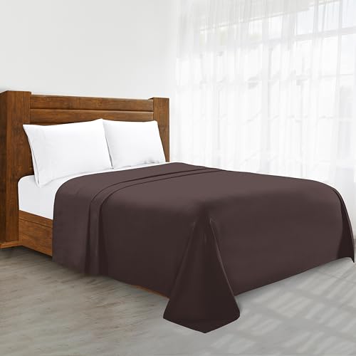 Luxury Flat Sheet on Amazon El...et, King Size, Chocolate Brown