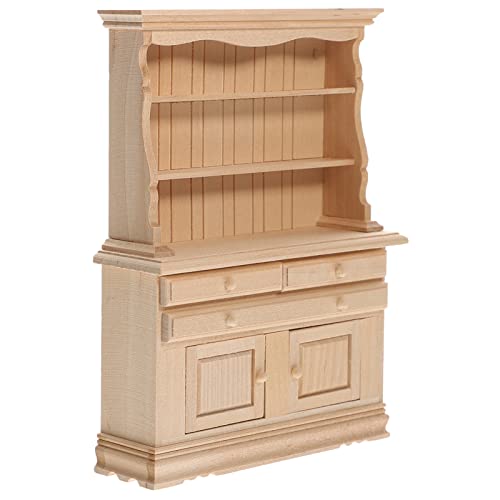 ibasenice Handcrafted 1/12 Scale Miniature Wood Bookshelf #TOP25