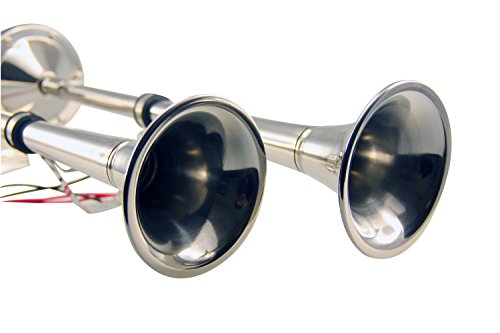 Pactrade Marine Boat Stainless Steel Electric Dual Trumpet Horn Complete Set 12V-150Db For Pontoon Rv Car Truck Boat #TOP1