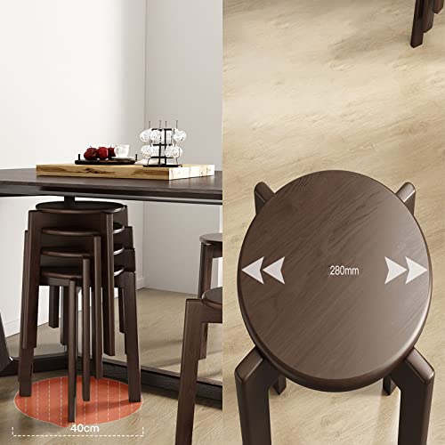 Tabouret en bois sans dossier empilable pour petits espaces de cuisine - 4