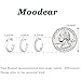 Moodear Dainty Thin 3 Ear Cuffs Non Piercing - Hypoallergenic 925 Sterling Silver Cartilage Cuff Earring Trendy Cute Huggie Hoop Earring for Women Unique Jewelry Gifts