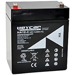 Bateria Estacionaria De Litio HEYCAR - Batería de Plomo AGM para aplicaciones estacionarias. 12V / 4Ah. Capacidad de descarga 60 A 1,35 Kg. 90 x 70 x 101 mm
