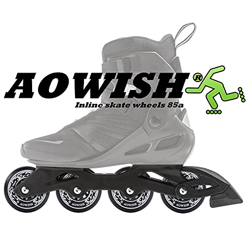 Aowish 4-Pack Inline Skate Wheels Outdoor Asphalt Formula 85A Hockey Roller Blades Replacement Wheel With Bearings Abec-9 And Floating Spacers (Black, 76Mm) #TOP5