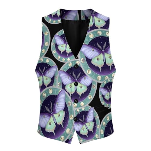 Luna Hawkmoth Trendy Vest Suit for Men V Neck Formal Dress Waistcoat Vests Business Slim Fit3