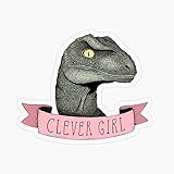 Clever Girl Raptor Dinosaur Transparent StickerFunny Vinyl Sticker 3 inch Sticker Decal Car Laptop...