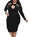 BIUBIU Women's Plus Size Sexy Long Sleeve Club Bodycon Bandage Midi Dress Black 3XL